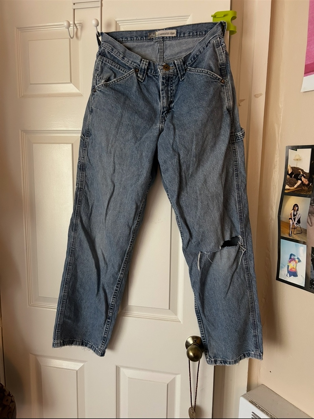 Lee’s Carpenter Jeans with Knee Rip - Light Wash Blue